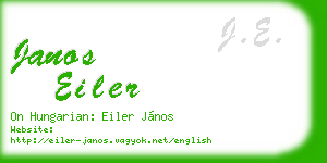 janos eiler business card